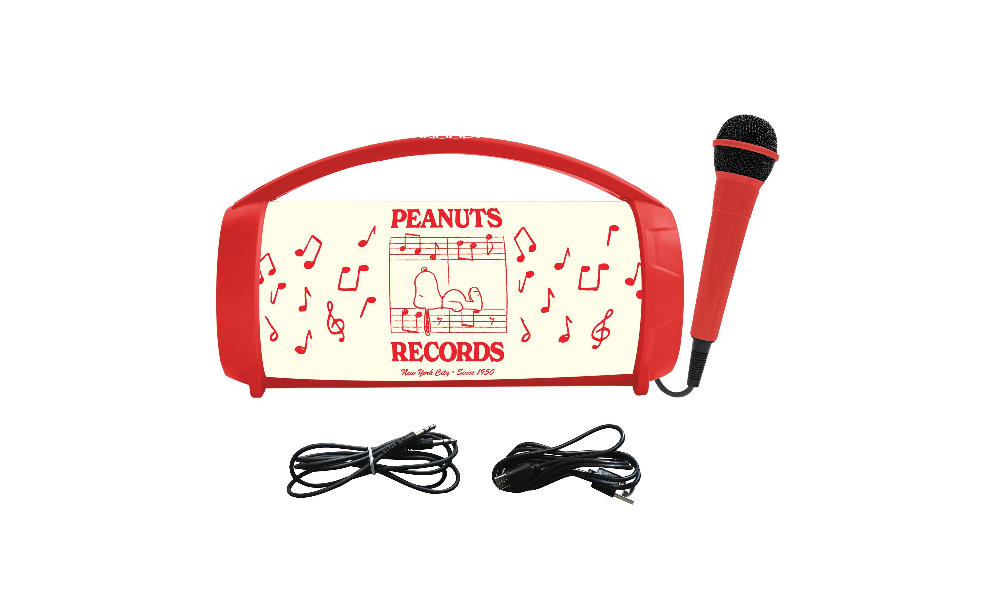 Peanuts, Bluetooth Speaker with Microphone, Bluetooth 5.0, Usb, Sd card, Aux-in, Tws function, Wired microphone included, BTP585PNZ