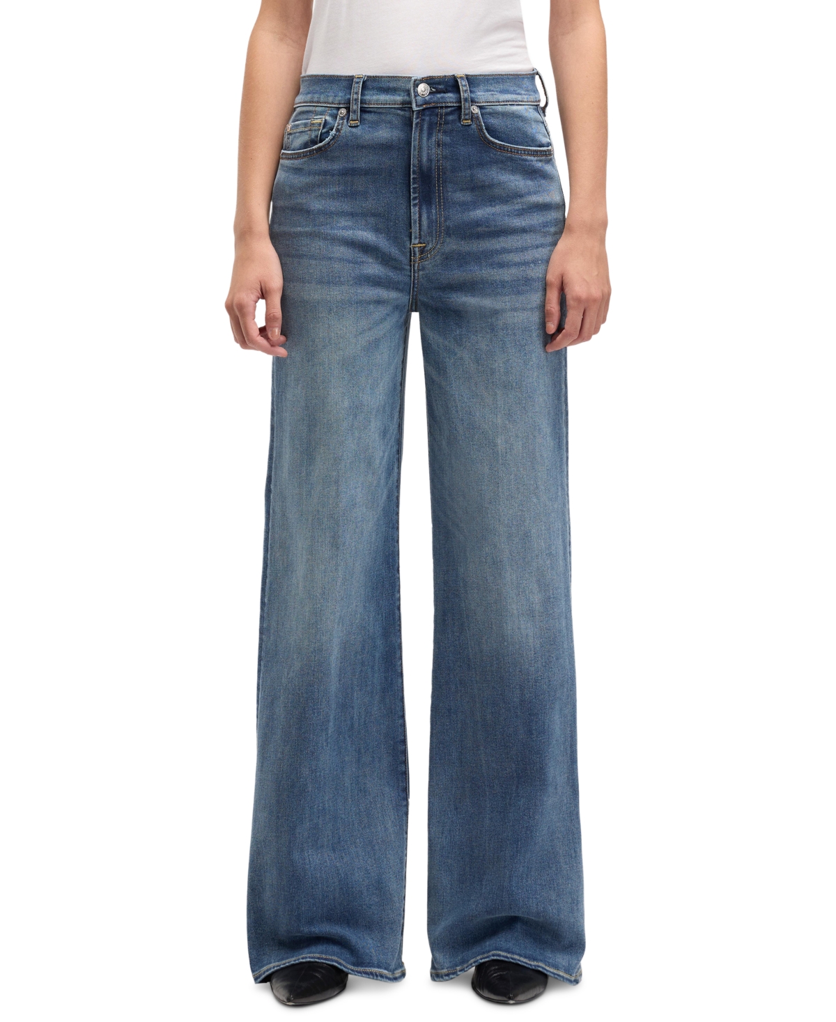 7 For All Mankind Women's Ultra High-Rise Wide-Leg Jeans - Crater