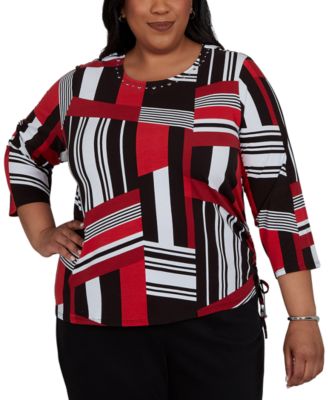 Plus Size Slashed Glass Knit Top