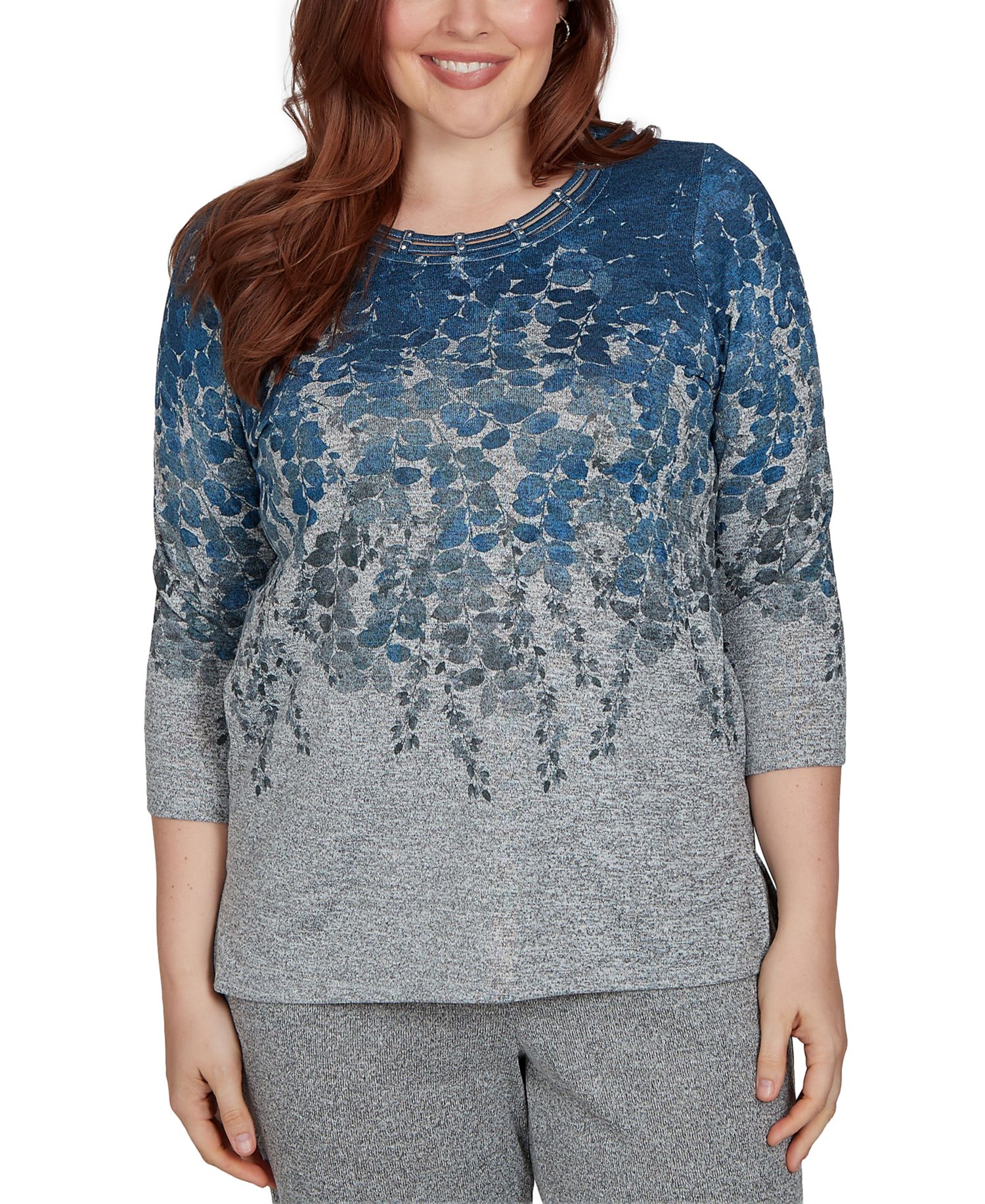 Women's Falling Leaves Pocket Knit Top
