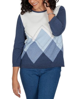 Women's Classic Argyle Beaded Sweater