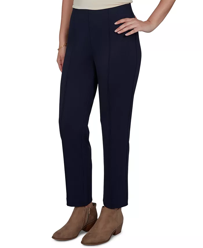 Petite Hollywood Waist Pull-On Ponte Straight Pants