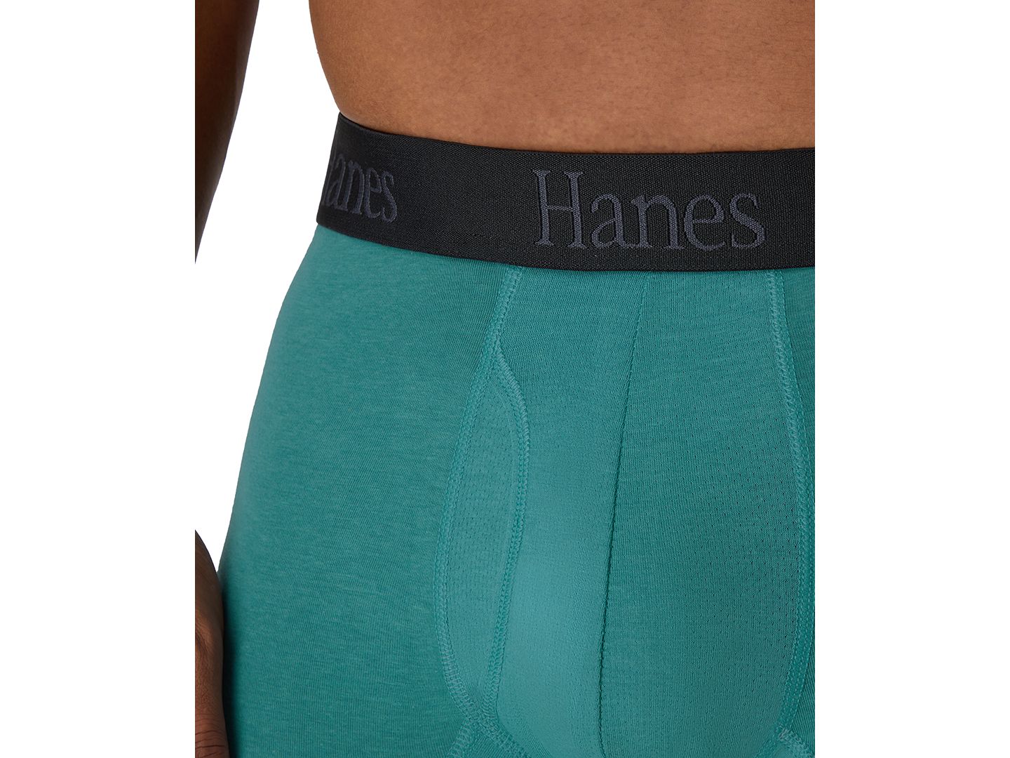 Мужские эластичные трусы-боксеры Hanes Ultimate из хлопковой смеси, набор из 3 шт, цвет: Серый / Синий — фото 3