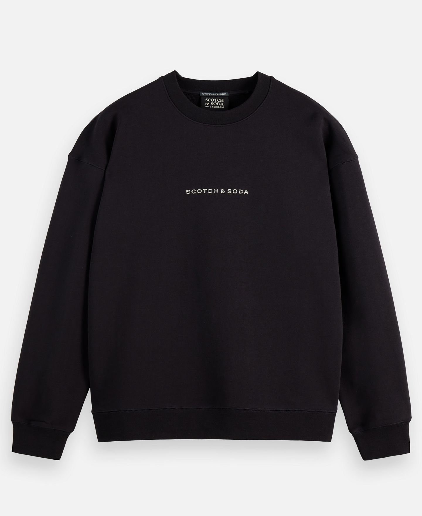 Мужской свитшот Scotch & Soda с логотипом и круглым вырезом, цвет: Чёрный — фото 4