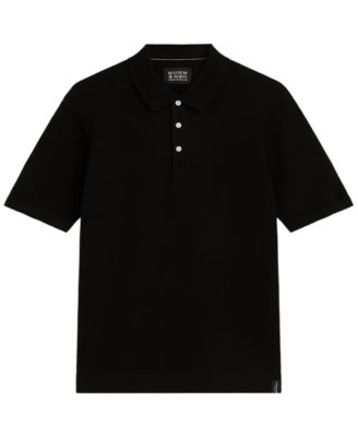 Men's Structured Knitted Short-Sleeve Polo Shirt