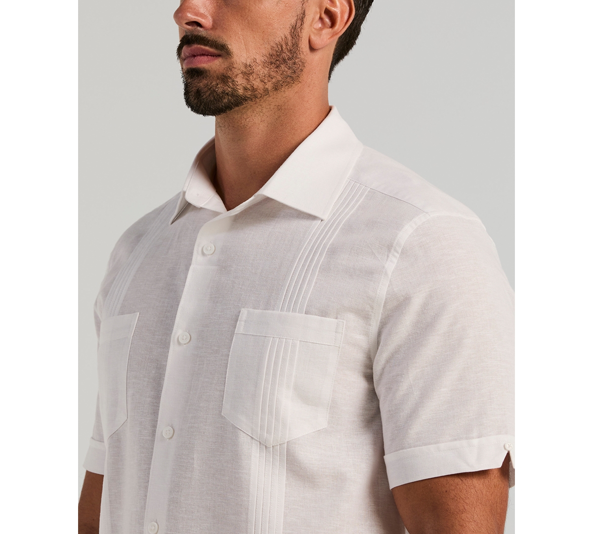 Cubavera Men's Linen Blend Four-Pocket Shirt