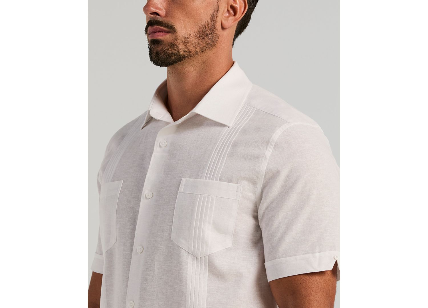 Men's Linen Blend Four-Pocket Shirt