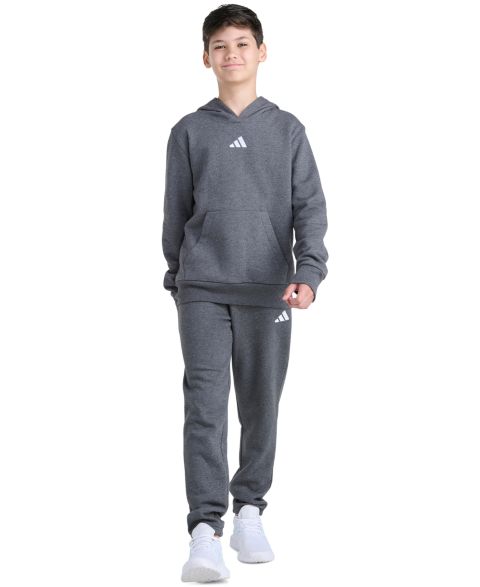adidas Boys' 8-20 Essential Hooded Long-Sleeve Fleece Pullover and Jogger, 2-Piece Set, цвет: Серый / Серый меланжевый