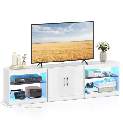 Modern TV Stand with Power Outlets for Living Room