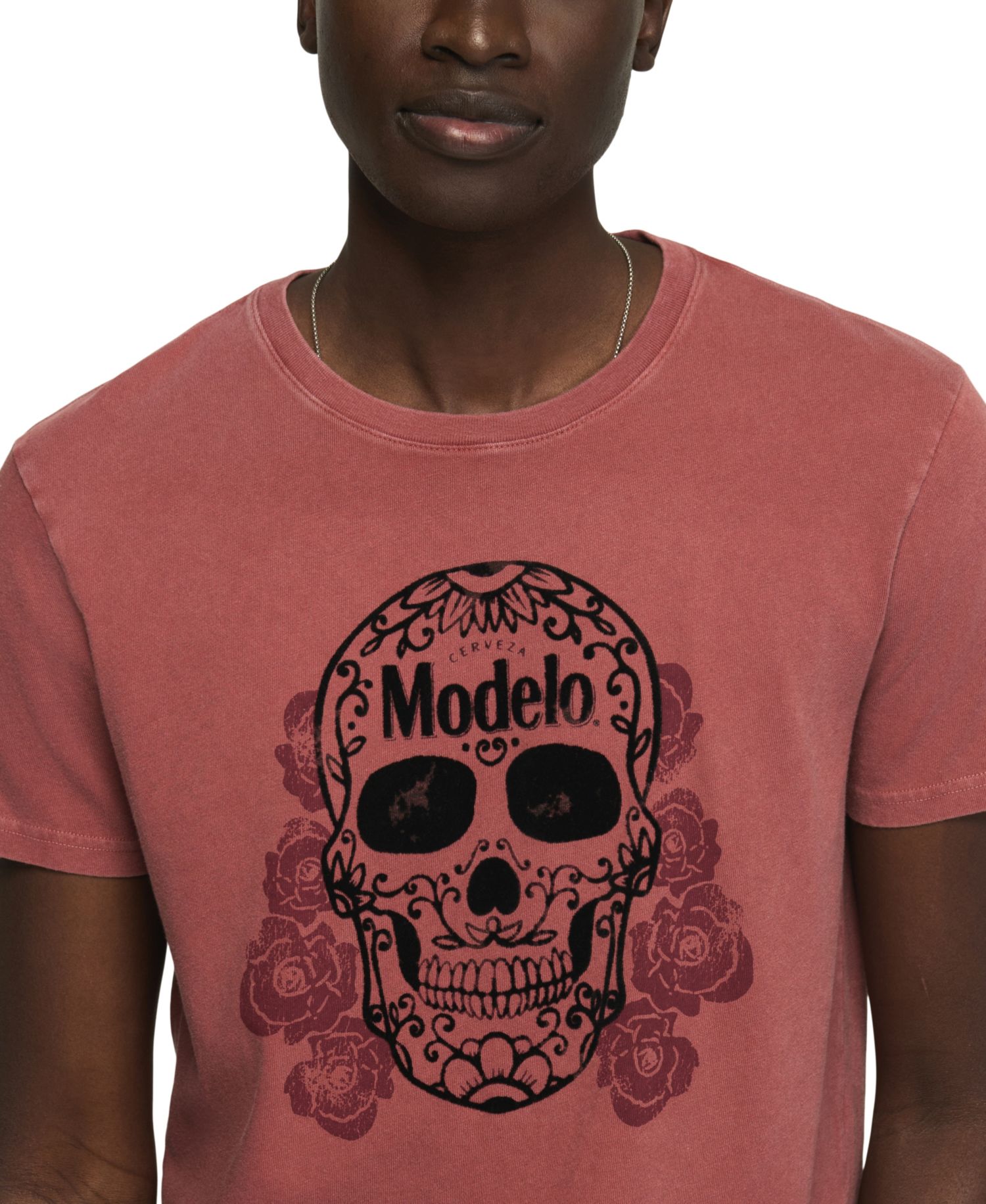 Men's Modelo Skull Roses Graphic Crewneck T-Shirt