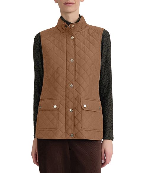 Женский жилет Jones New York Quilted Mock-Neck, цвет: Коричневый