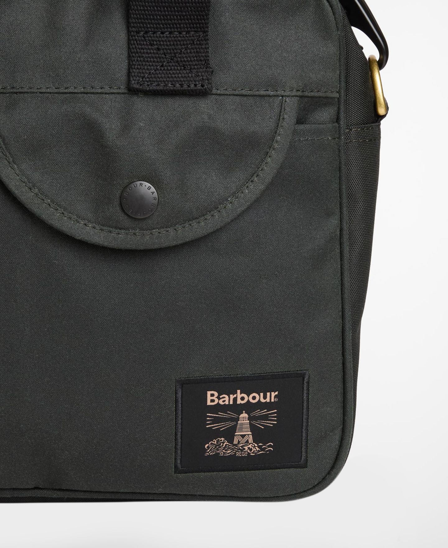 Мужская сумка Barbour Field Wax Laptop Crossbody, цвет: Шалфейный — фото 7