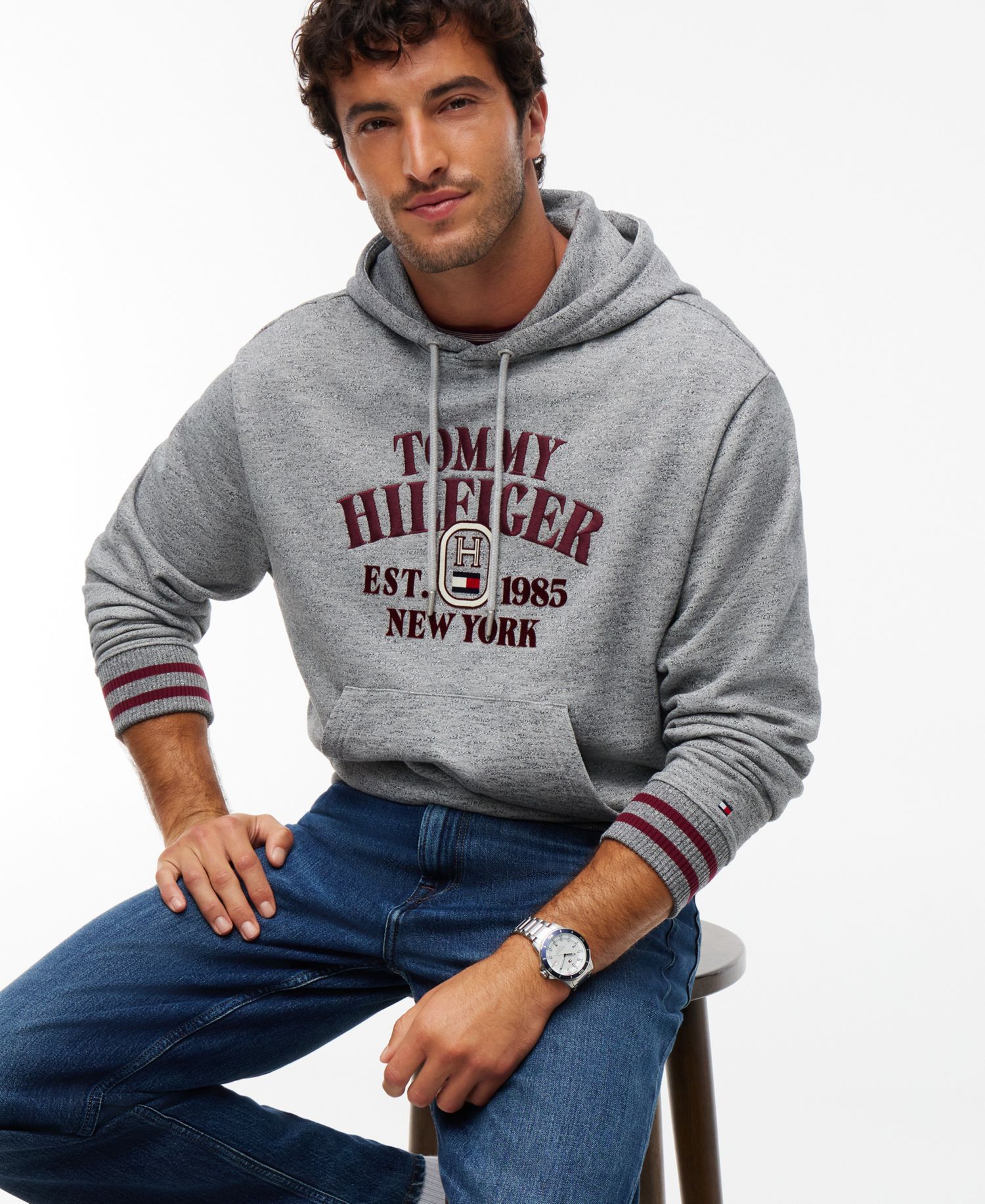 Men's Varsity Embroidered Regular-Fit Hoodie