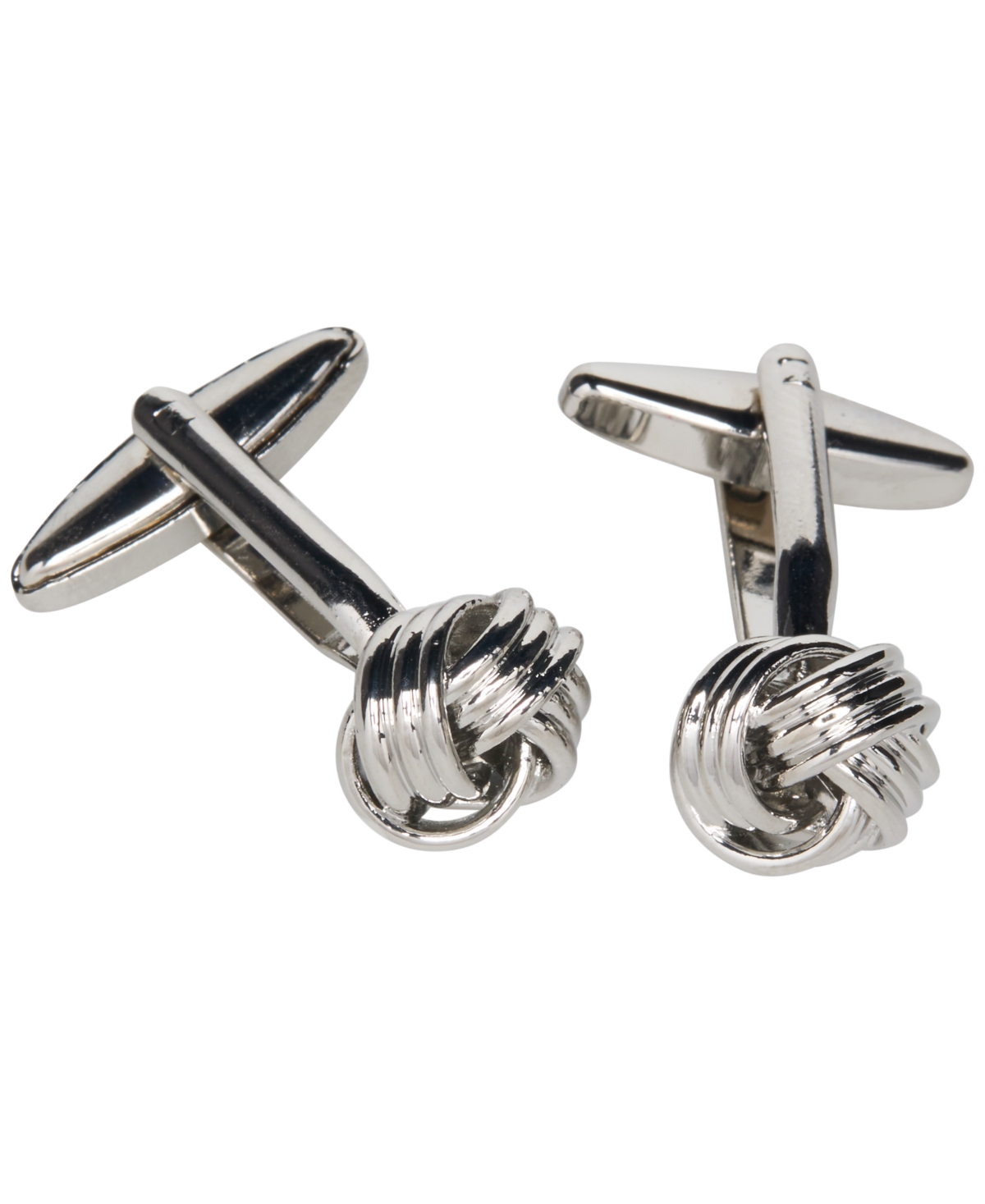 Perry Ellis Portfolio Men's Polished Knot Cufflinks - Polished Nickel