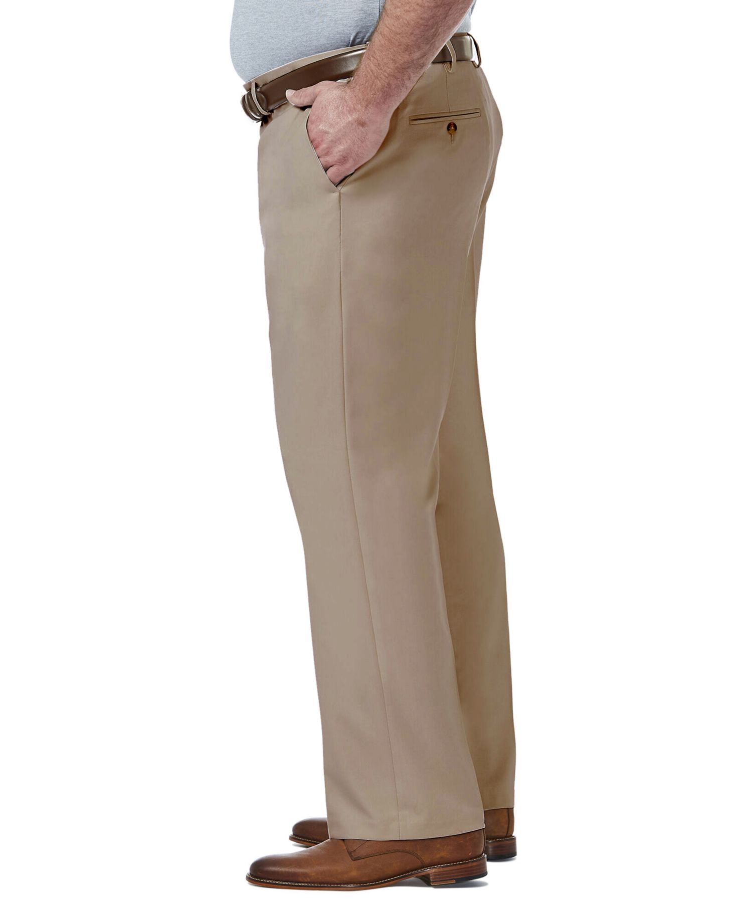 Men's Big & Tall Premium Comfort Stretch Classic-Fit Solid Flat Front Dress Pants