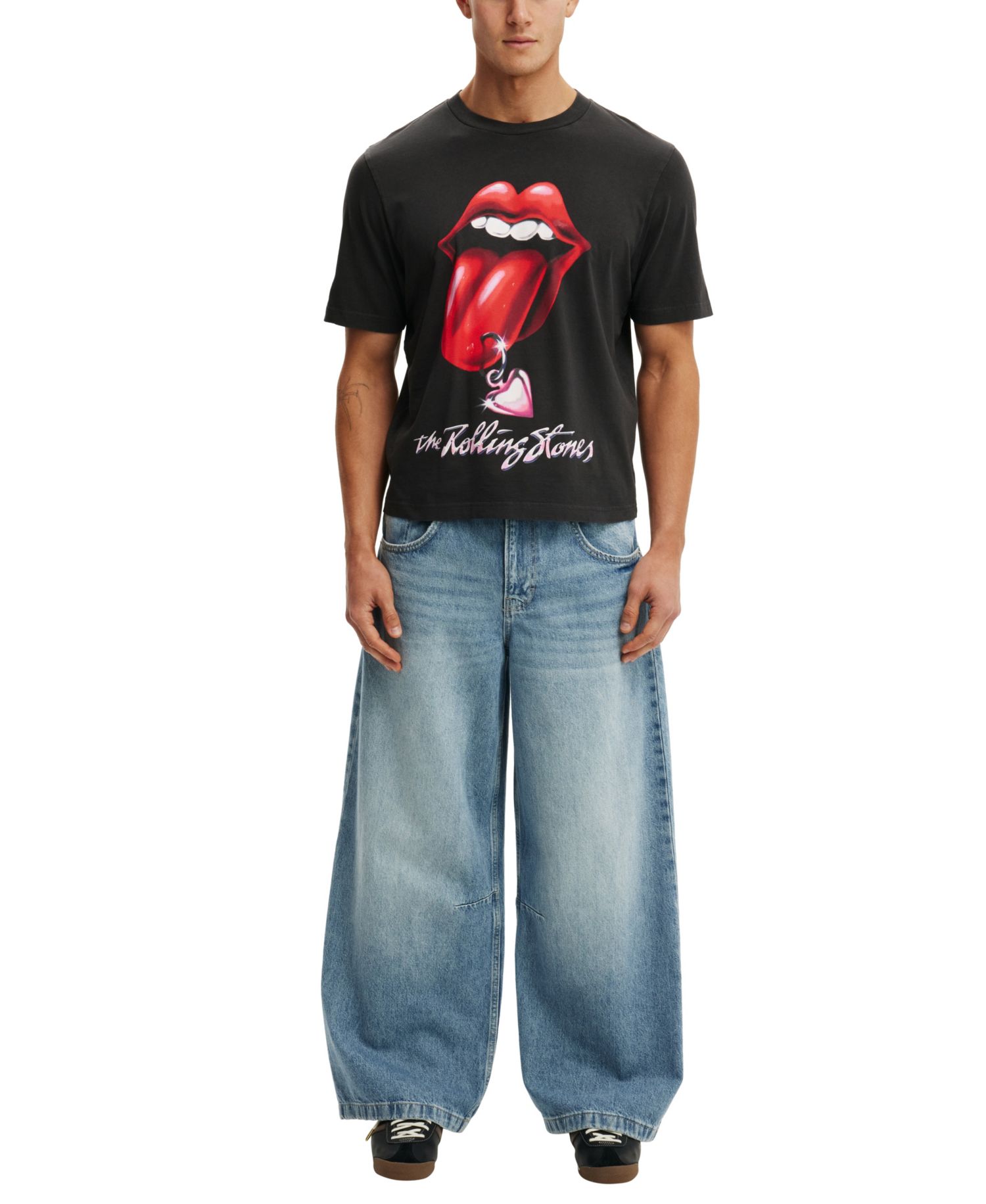 Men's Cropped Graphic Crewneck T-Shirt