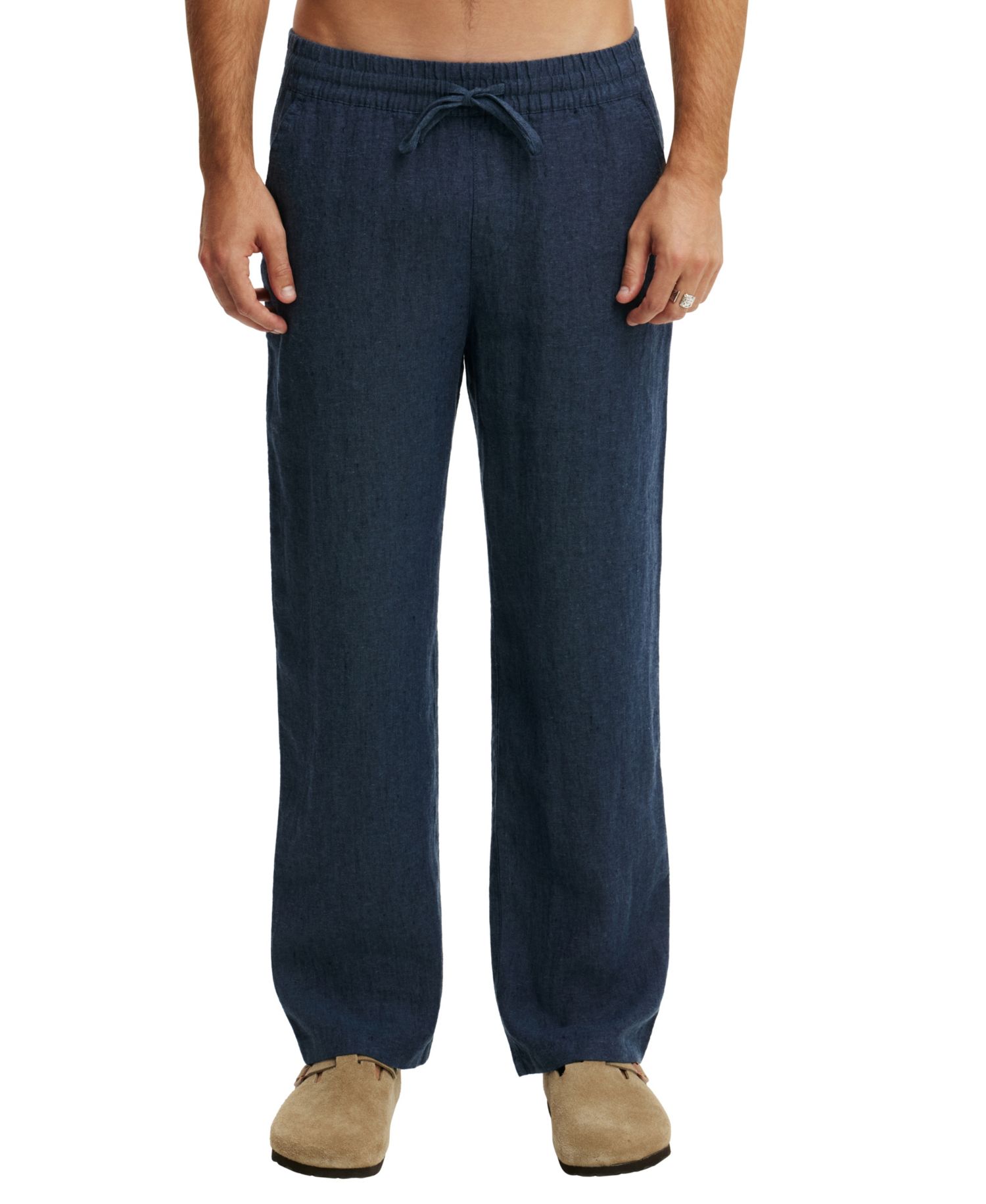 Men's Baggy Carpenter Straight-Leg Linen Pant