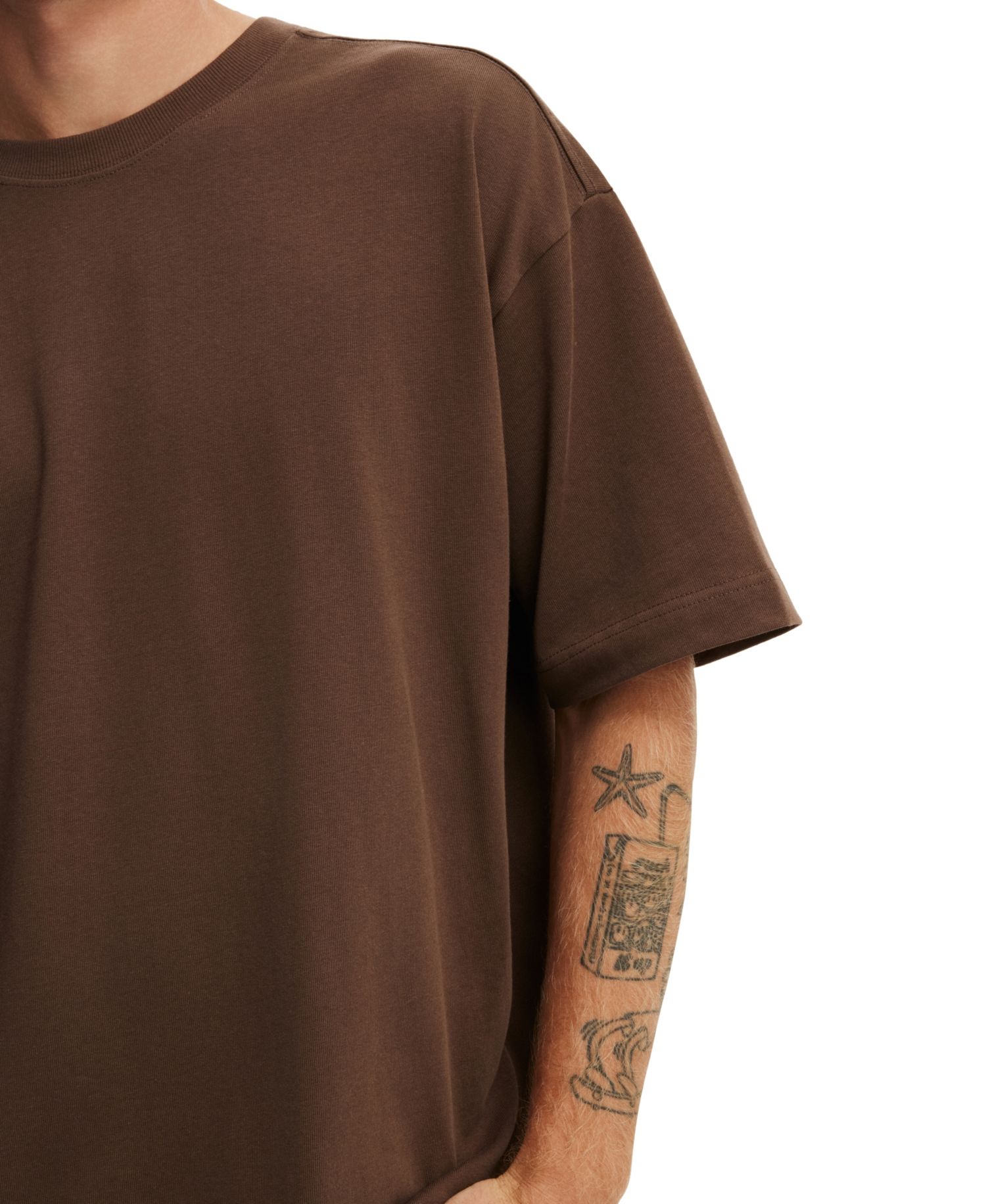 Men's Box Fit Crewneck Heavyweight-Cotton T-Shirt
