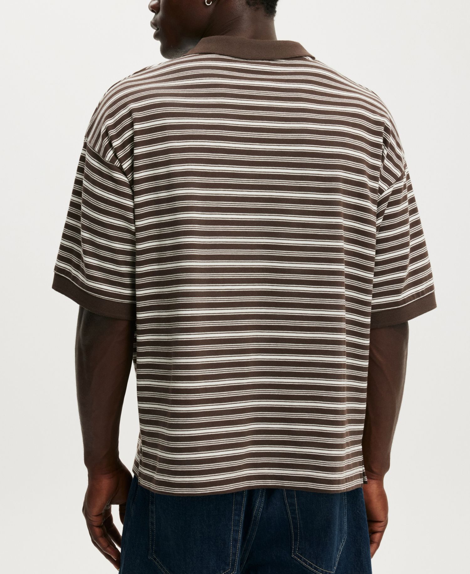 Men's Box Fit Stripe Regular-Fit Polo Shirt