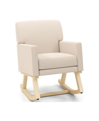 Upholstered Rocking Chair with and Solid Wood Base