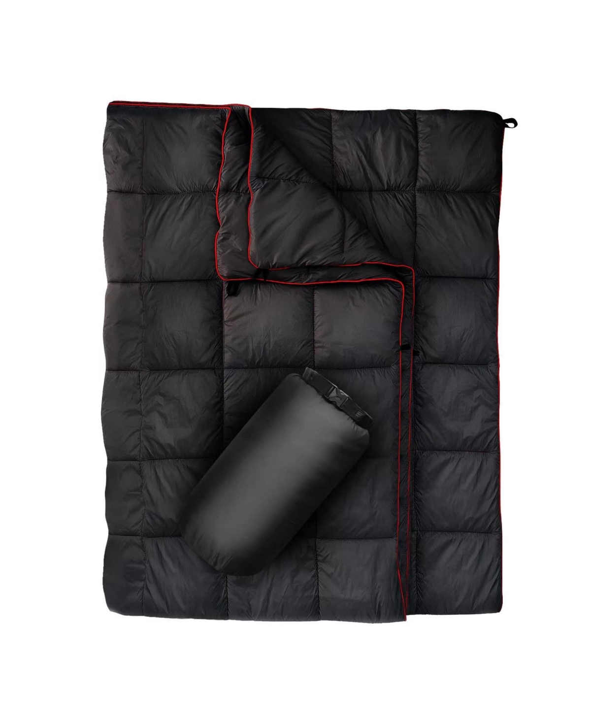 Sportneer Waterproof Puffy Camping Blanket Lightweight Packable Outdoor Travel Blanket - Black