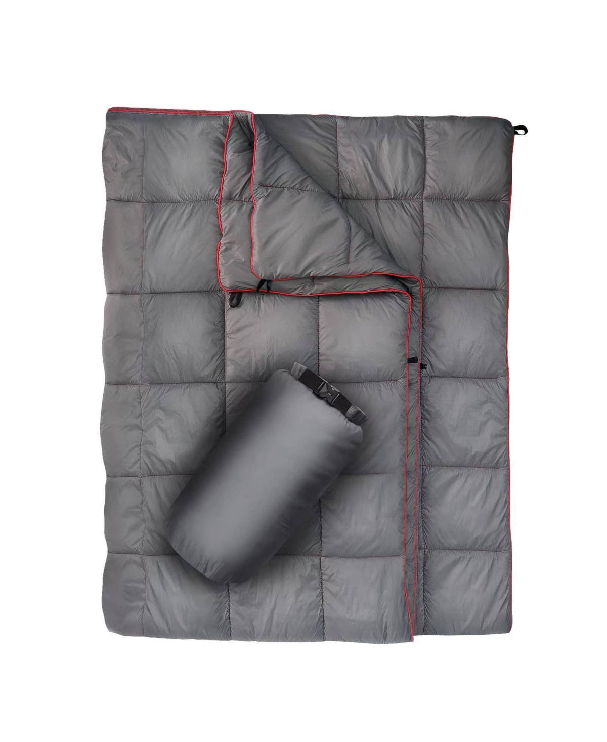 Sportneer Waterproof Puffy Camping Blanket Lightweight Packable Outdoor Travel Blanket - Gray