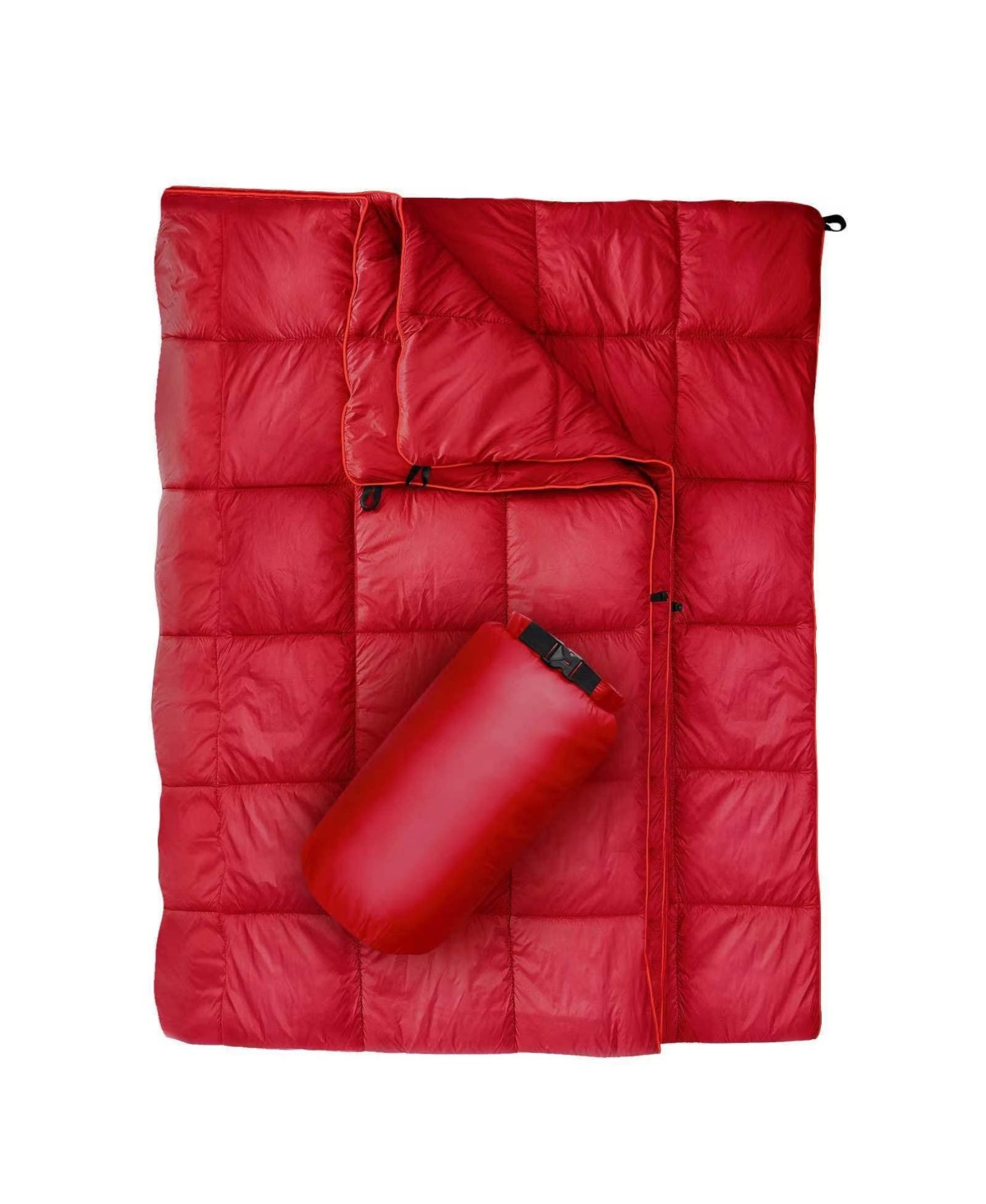 Sportneer Waterproof Puffy Camping Blanket Lightweight Packable Outdoor Travel Blanket - Red