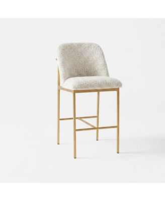MATRIX 25'' Modern Upholstered Counter Stools with Gold Metal Frame