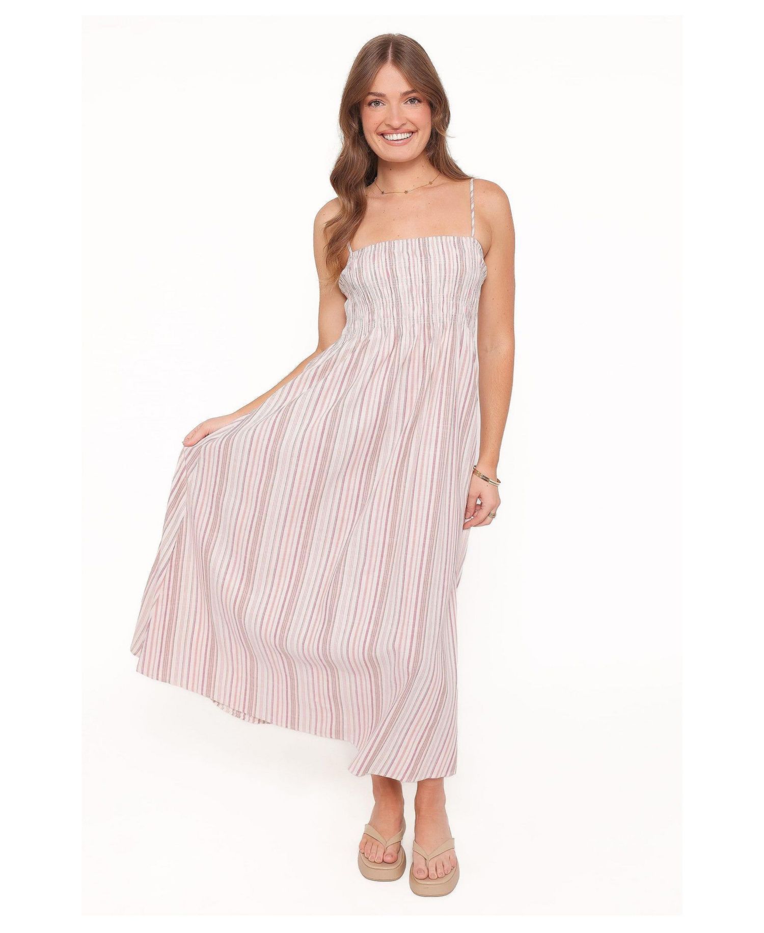 Women's Bindy Square-Neck Shirred-Bust Maxi Dress