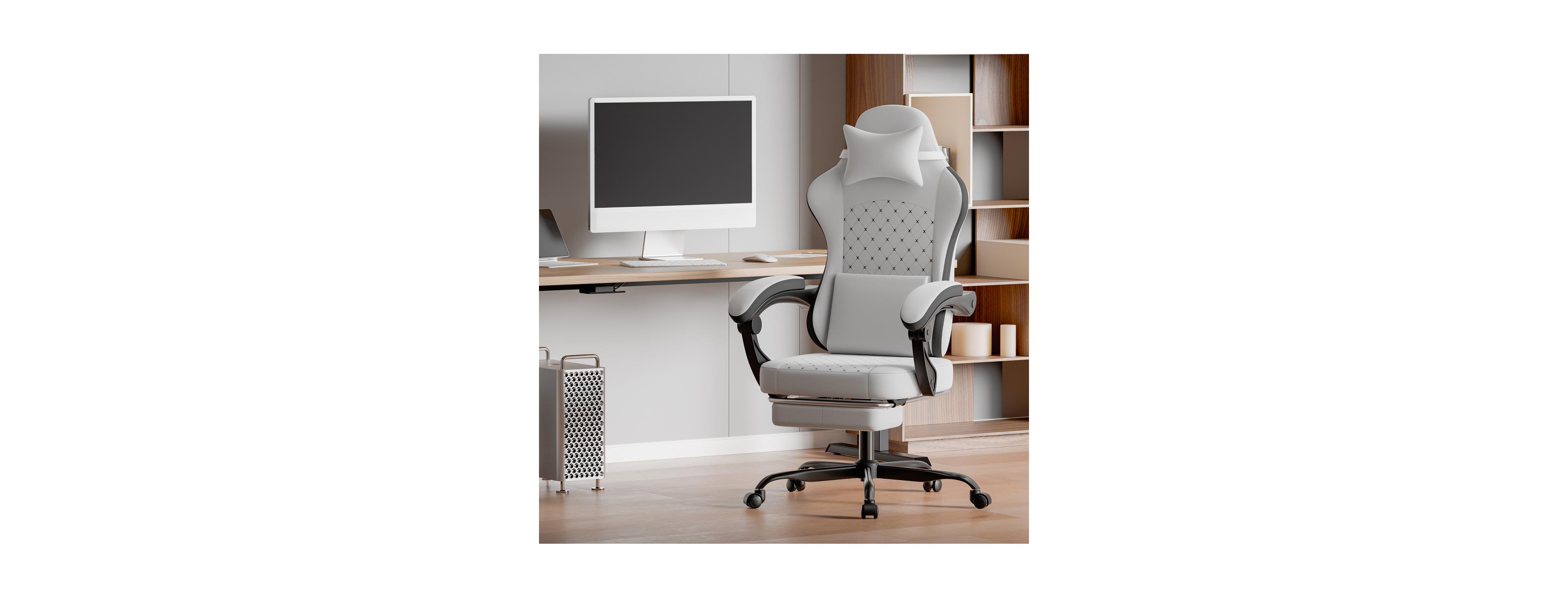 Streamdale Furniture Ergonomic Gaming Chair with Footrest, Massage, and Lumbar Support