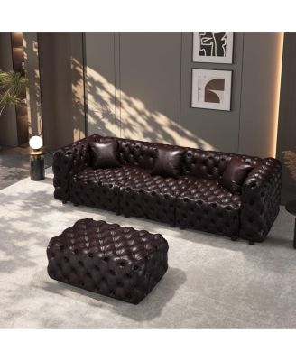 105.7" Modern Faux Leather Modular Sectional Sofa