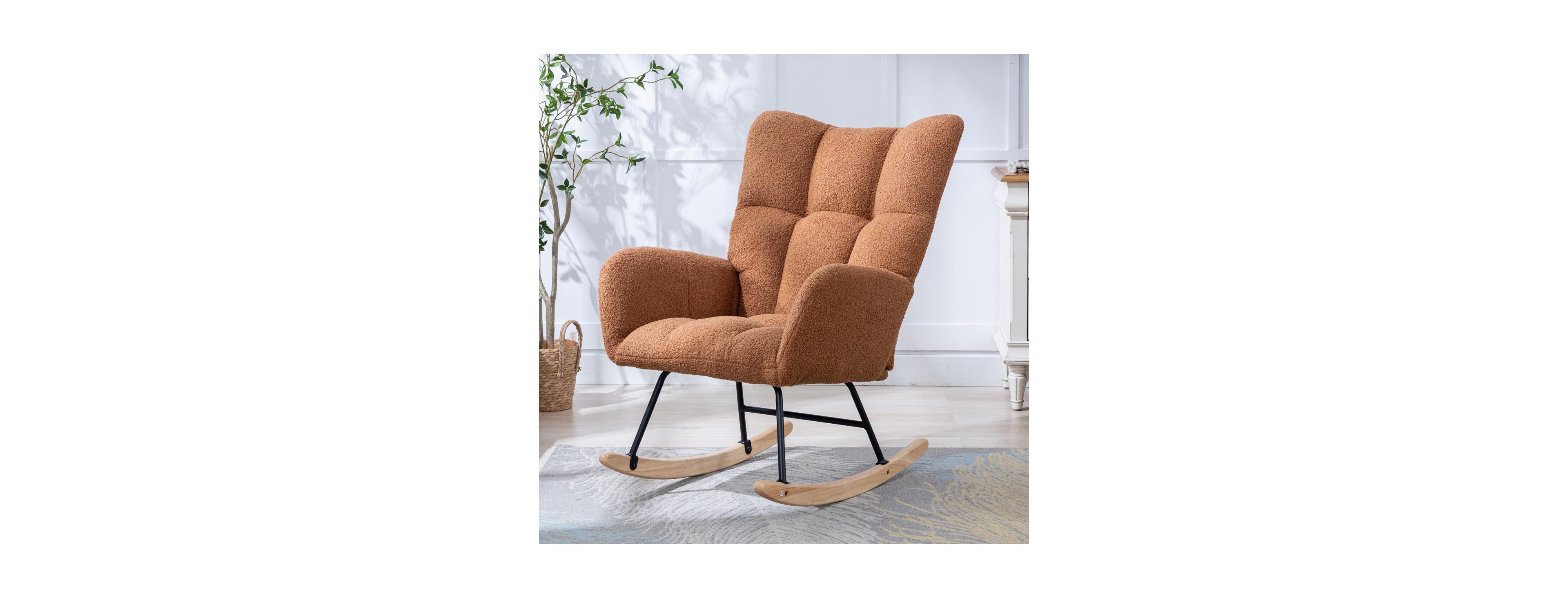 Streamdale Furniture Teddy Wingback Glider Rocker with Storage Pocket