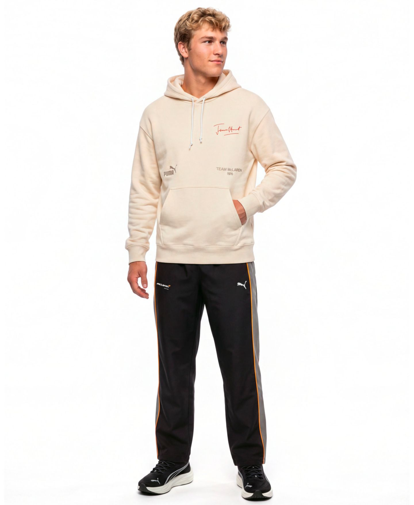 Мужское худи PUMA Mclaren James Hunt Formula 1 Graphic, цвет: Снежный — фото 2