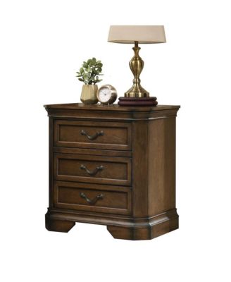 Maderne Traditional Wood 3-Drawer Nightstand