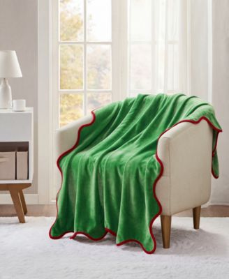 Cozy Soft Plush Scallop Edge Throw, 50" x 60"