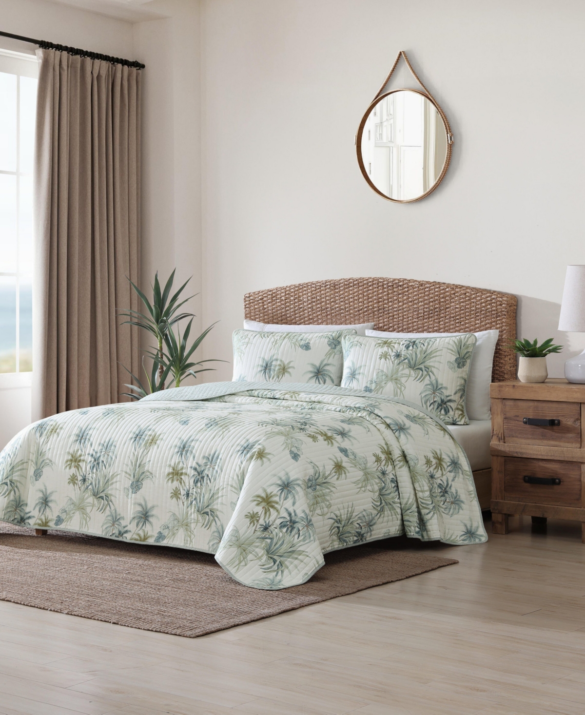 Tommy Bahama Home Serenity Palms Cotton Reversible Quilt