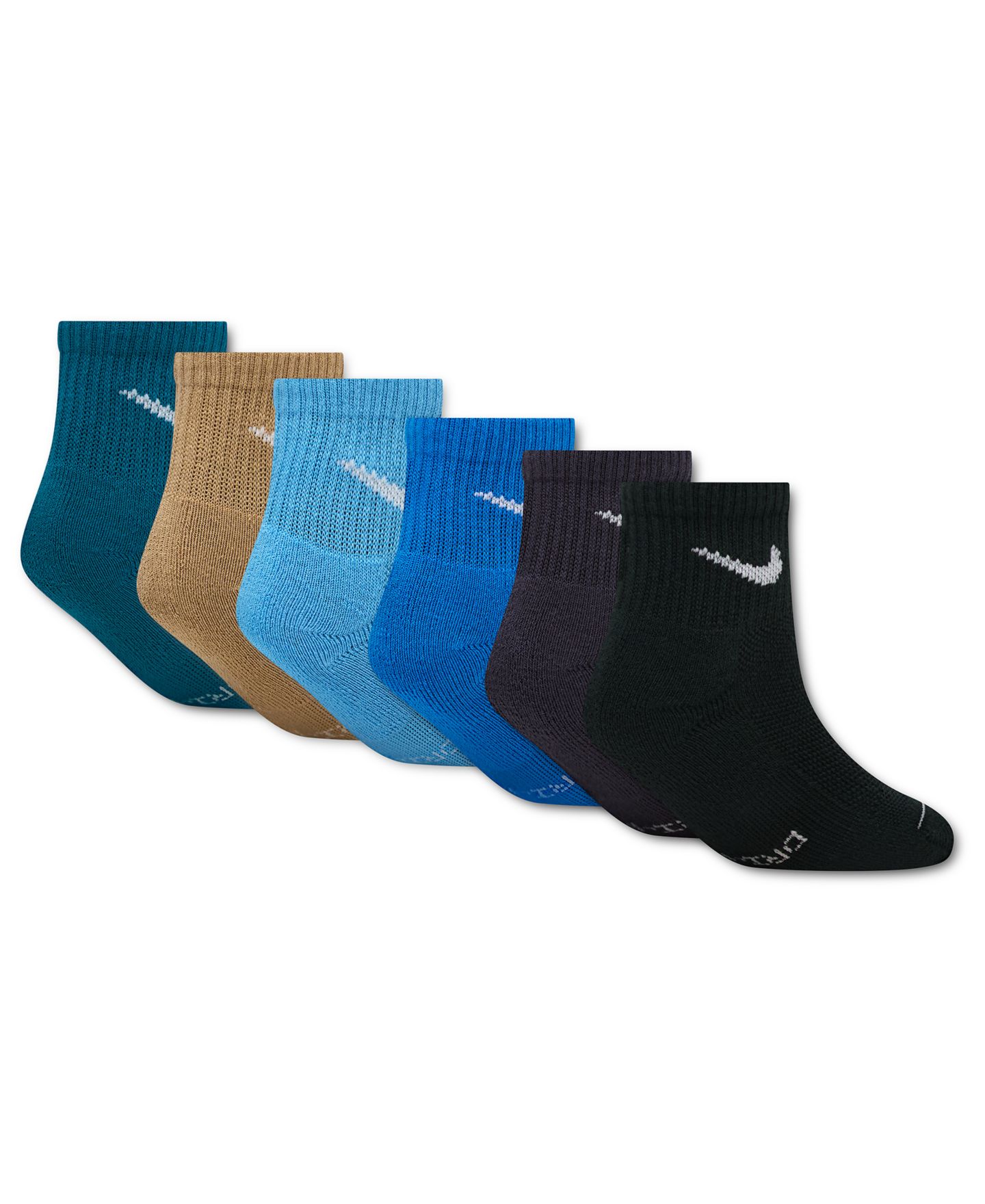 Детские укороченные носки Nike Dri-Fit Elevated, набор из 6 пар, 4-7, цвет: Яркий еловый — фото 2