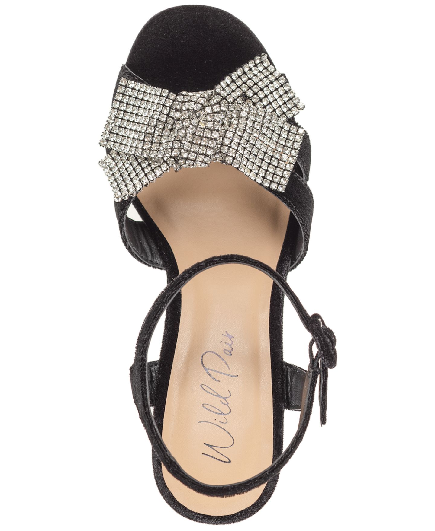 Женские сандалии Wild Pair Keiiko Block-Heel Embellished-Bow Dress Sandals, цвет: Чёрный — фото 4