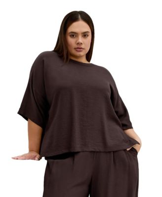 Plus Size Alexi Drop-Shoulder Relaxed Hip-Length Top