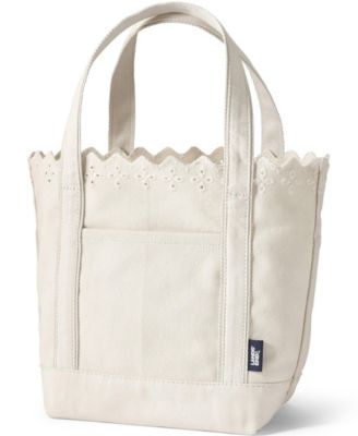 Medium Eyelet Canvas Open Top Tote