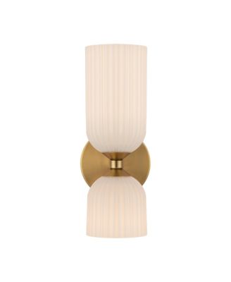 Nelly 12-in Brushed Ribbed Glass Socket Damp-Rated Wall/Vanity Light