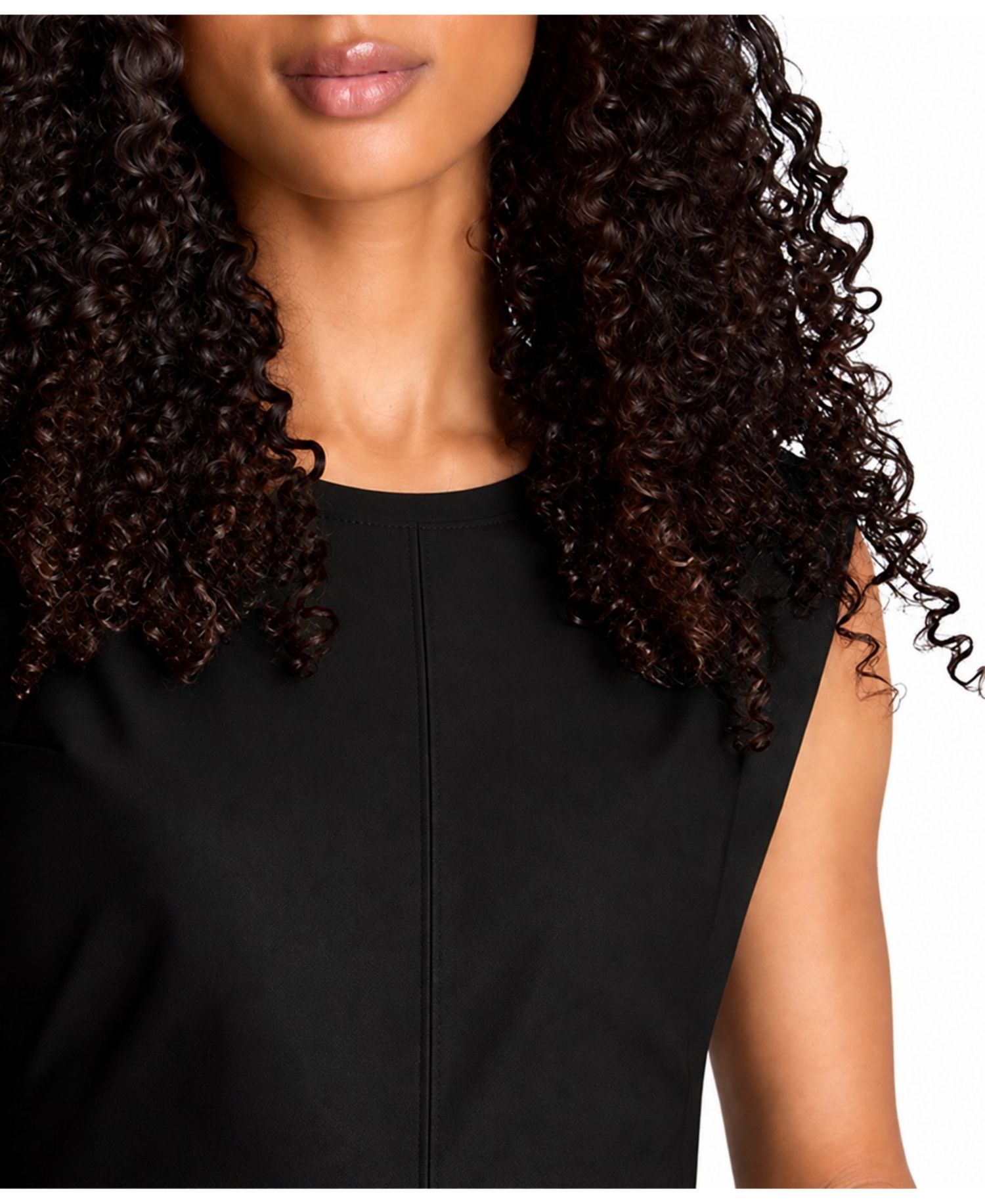 Women's Faux Leather Midi Sheath Dress
