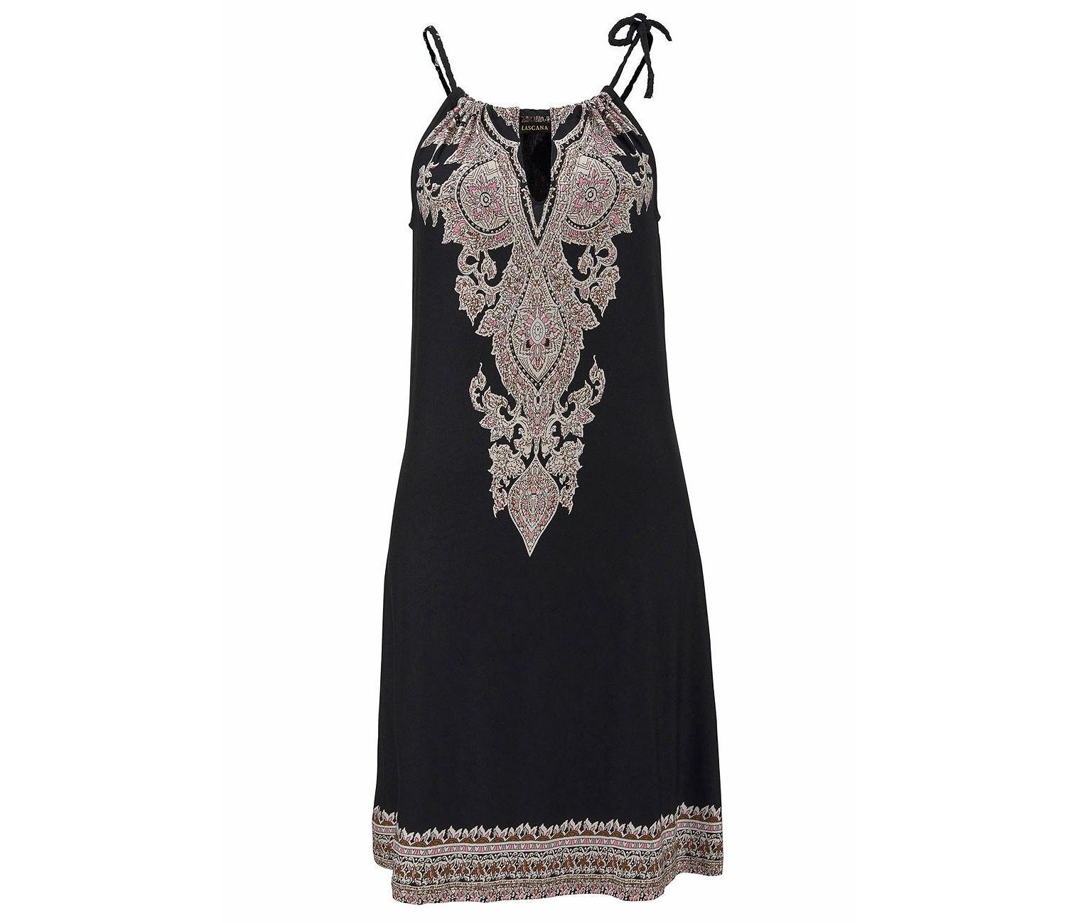 Women's Printed Keyhole Scoop-Neck Dress