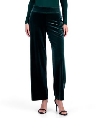 Women's Velvet High-Rise Pull-On Wide-Leg Pants