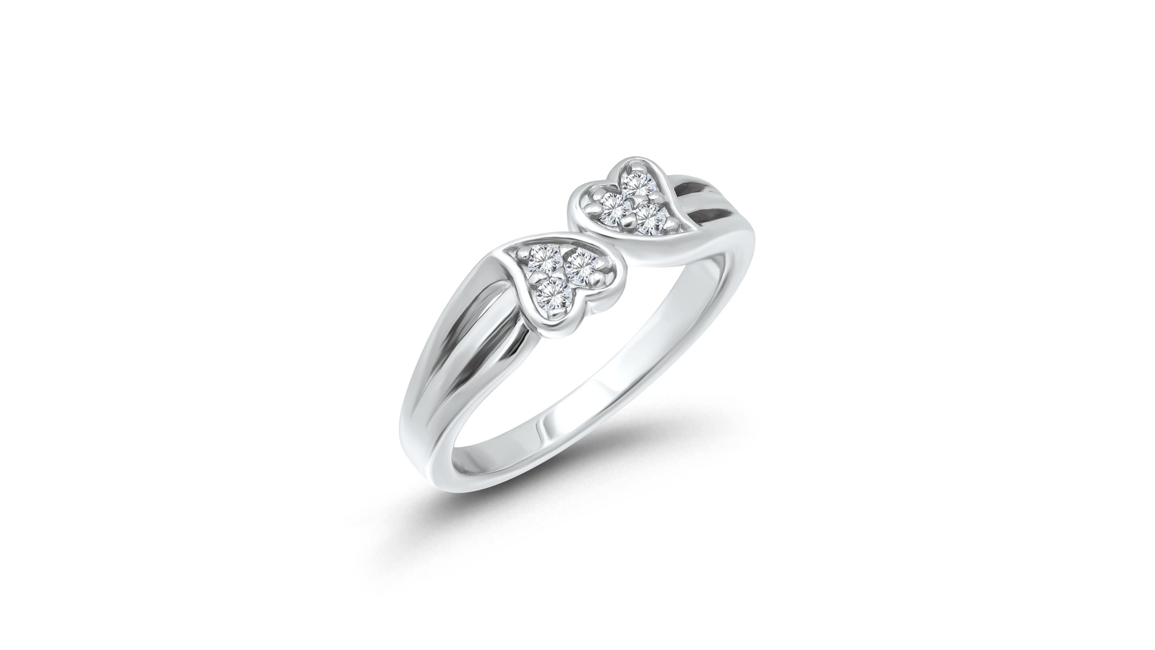 Macy's Cubic Zirconia Silver-Tone Double Heart Ring