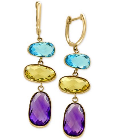 EFFY® Multi-Gemstone Drop Earrings (13 ct. t.w.) in 14k Gold
