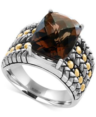 EFFY Collection - Smoky Quartz Statement Ring (6 ct. t.w.) in Sterling Silver and 18k Gold