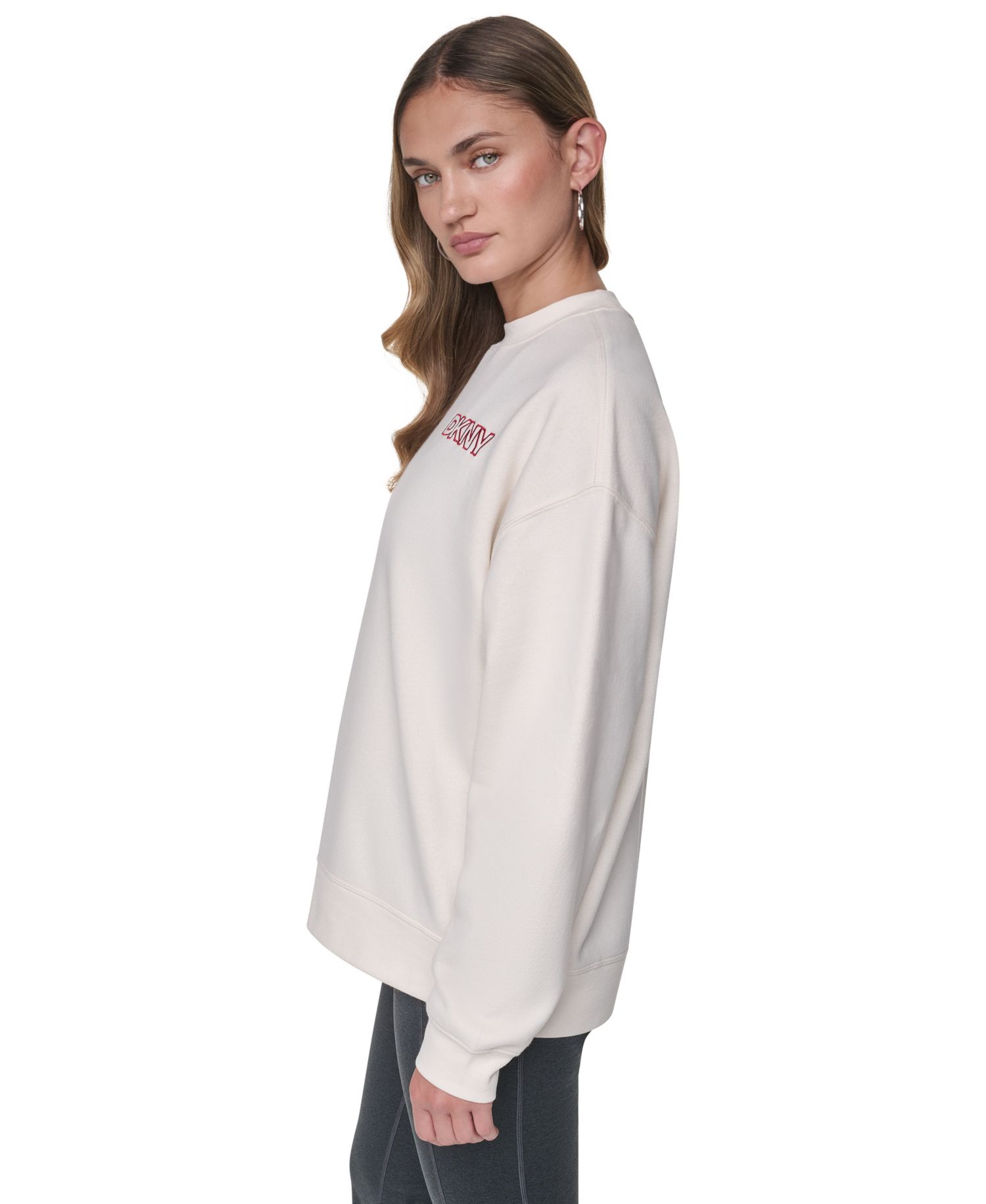 Women's Oversized Crewneck Embroidered Pullover