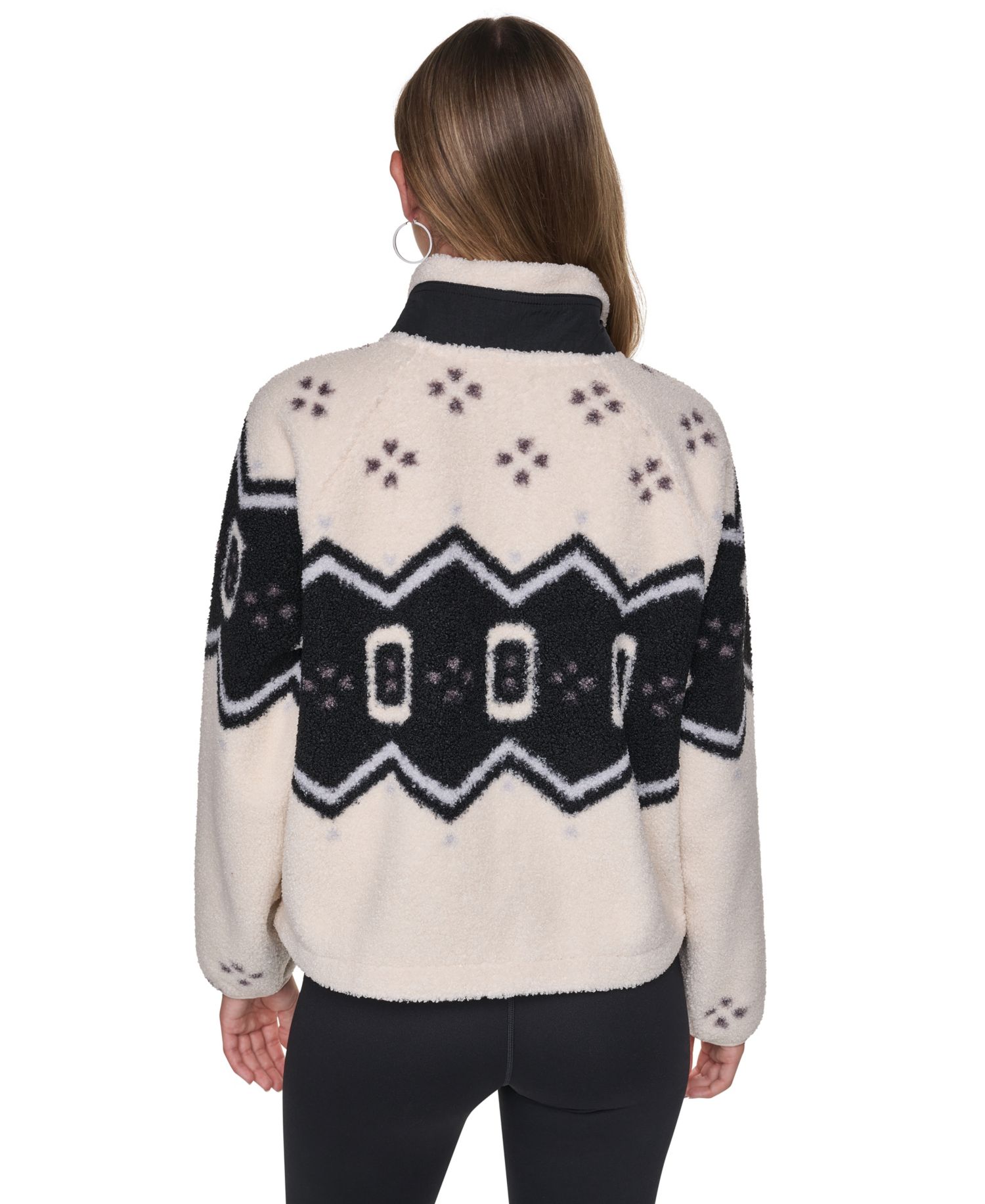 Women's Beacon Sherpa Placement-Print Mock Neck Jacket
