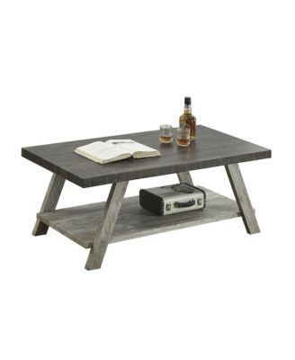 Athens Contemporary Two-Tone Wood Shelf Coffee Table